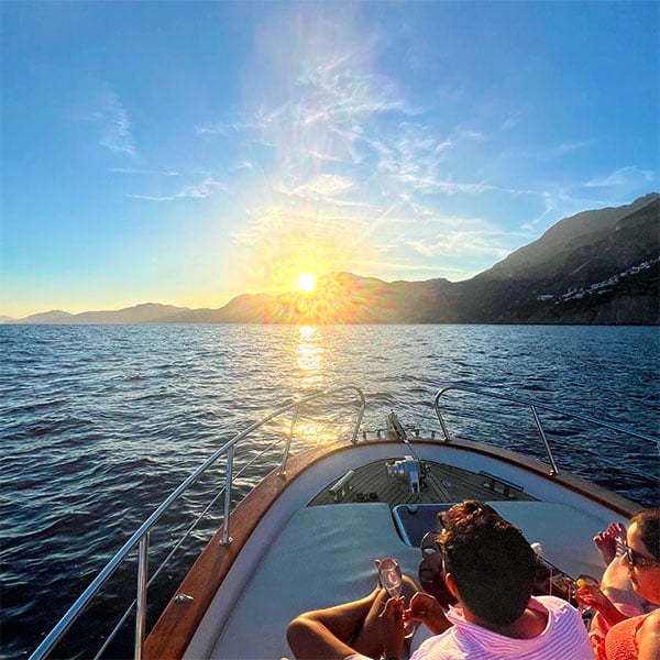 Amalfi to Positano sunset boat tour with aperitif