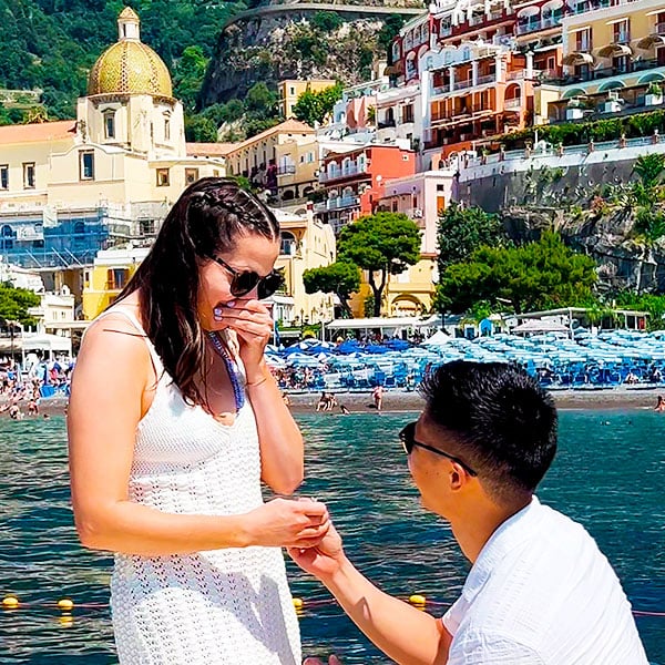 Boat trip for a marriage proposal. From Amalfi to Sorrento